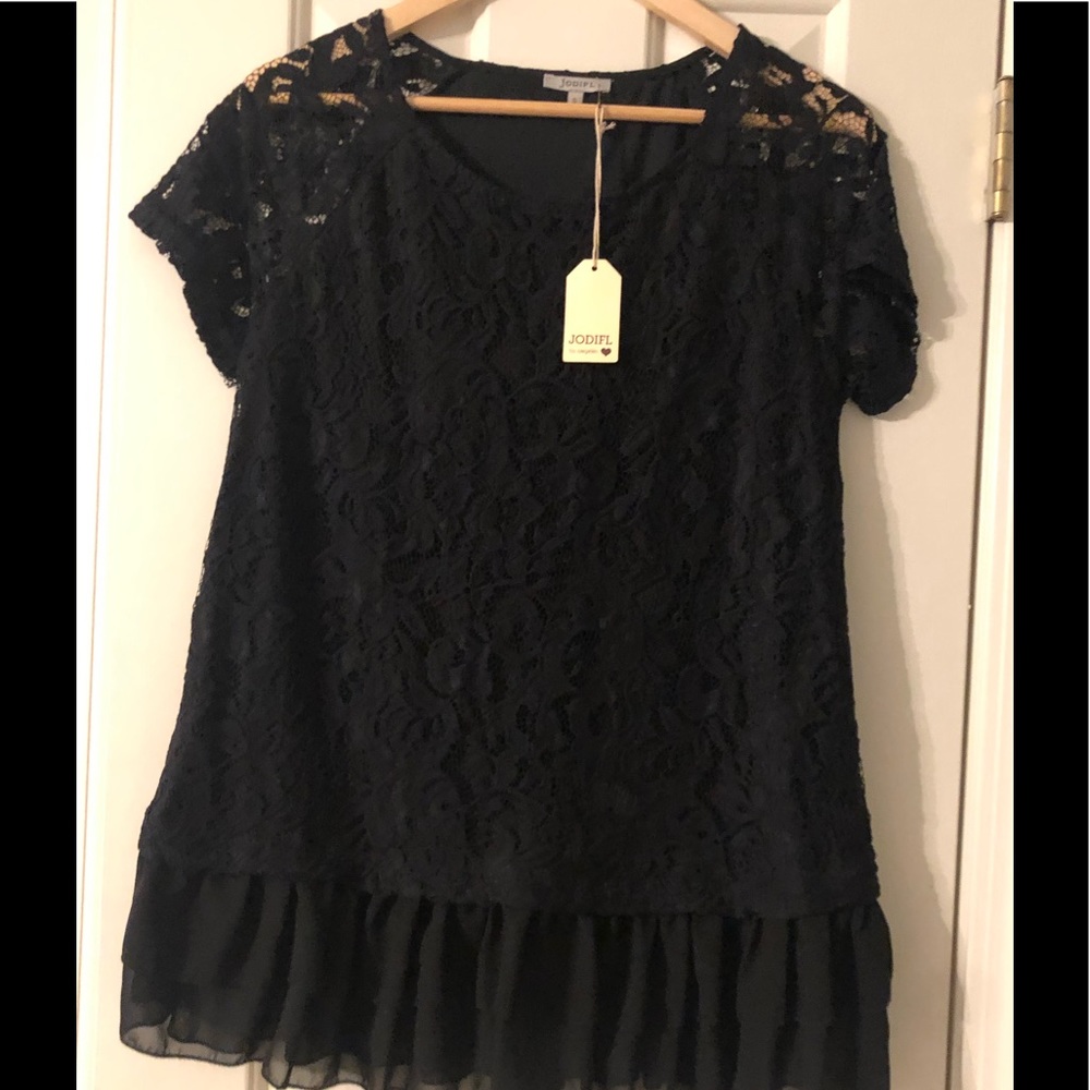 Jodifl Black Lace Top- NWT